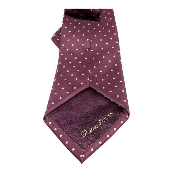 Men’s Ralph Lauren Purple Label polka dot 100% silk tie - Picture 2 of 5